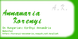 annamaria korenyi business card