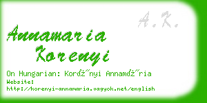 annamaria korenyi business card